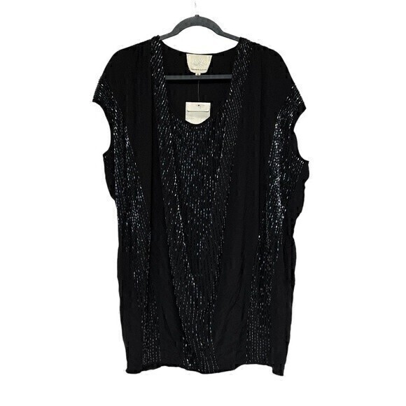 Madison Marcus Black Beaded Top Blouse Silk Size XS - Picture 7 of 7